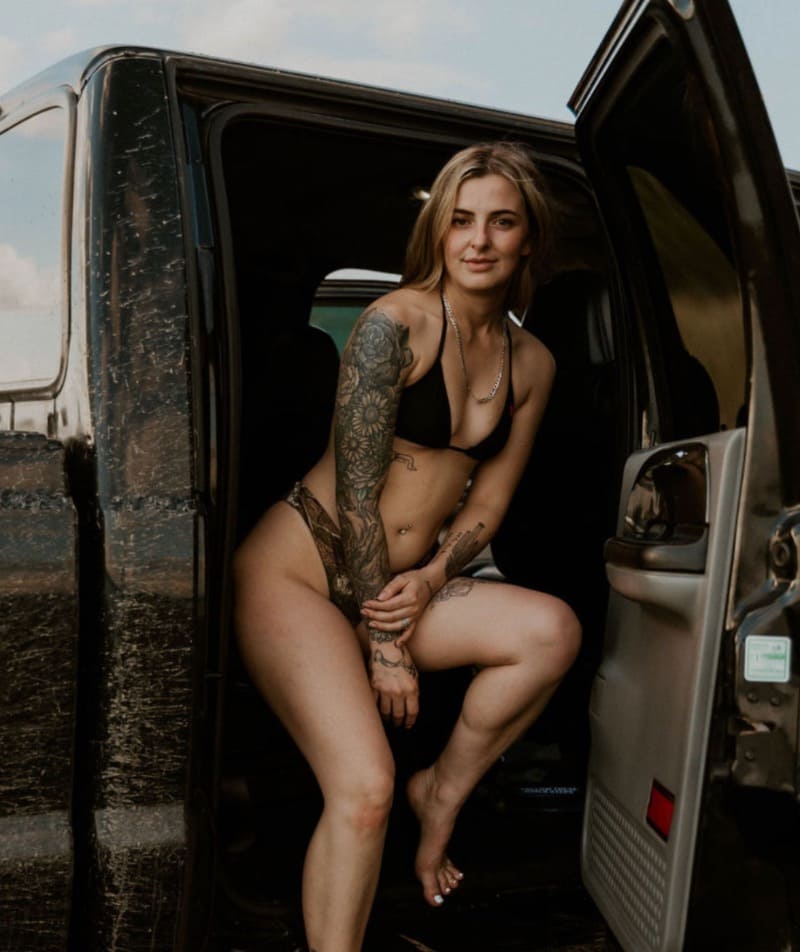 Sexy model in black lingerie