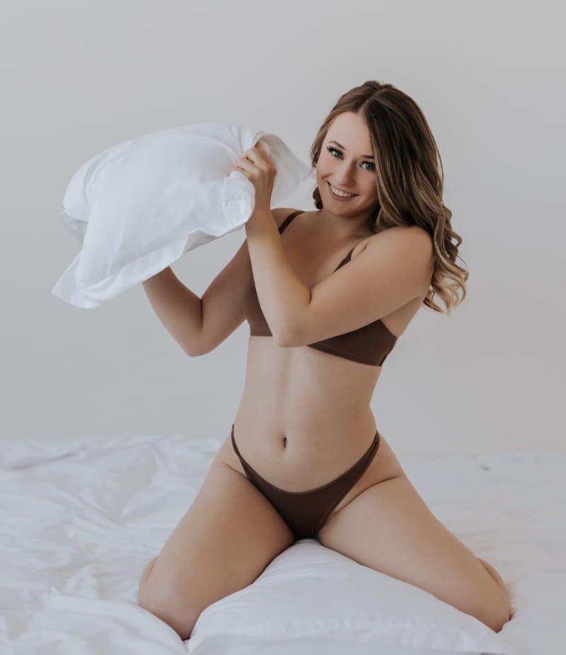 Babe with nice lingerie on bed