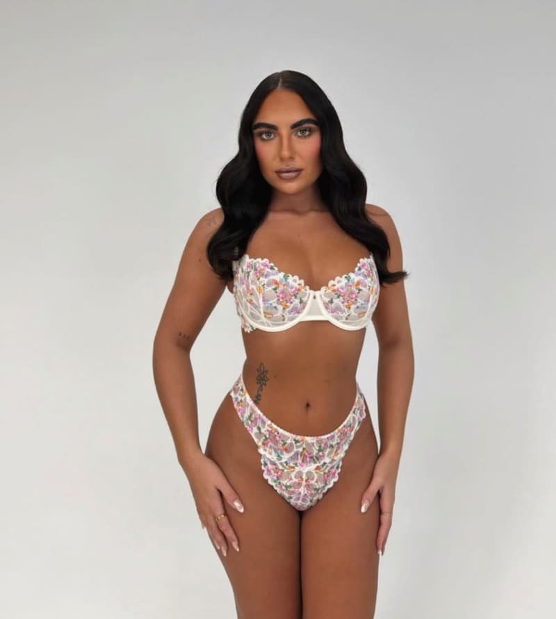 Ellana in sexy white lingerie