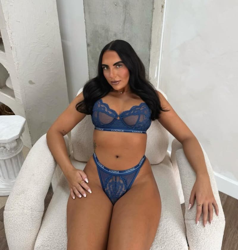 Ellana in blue lingerie