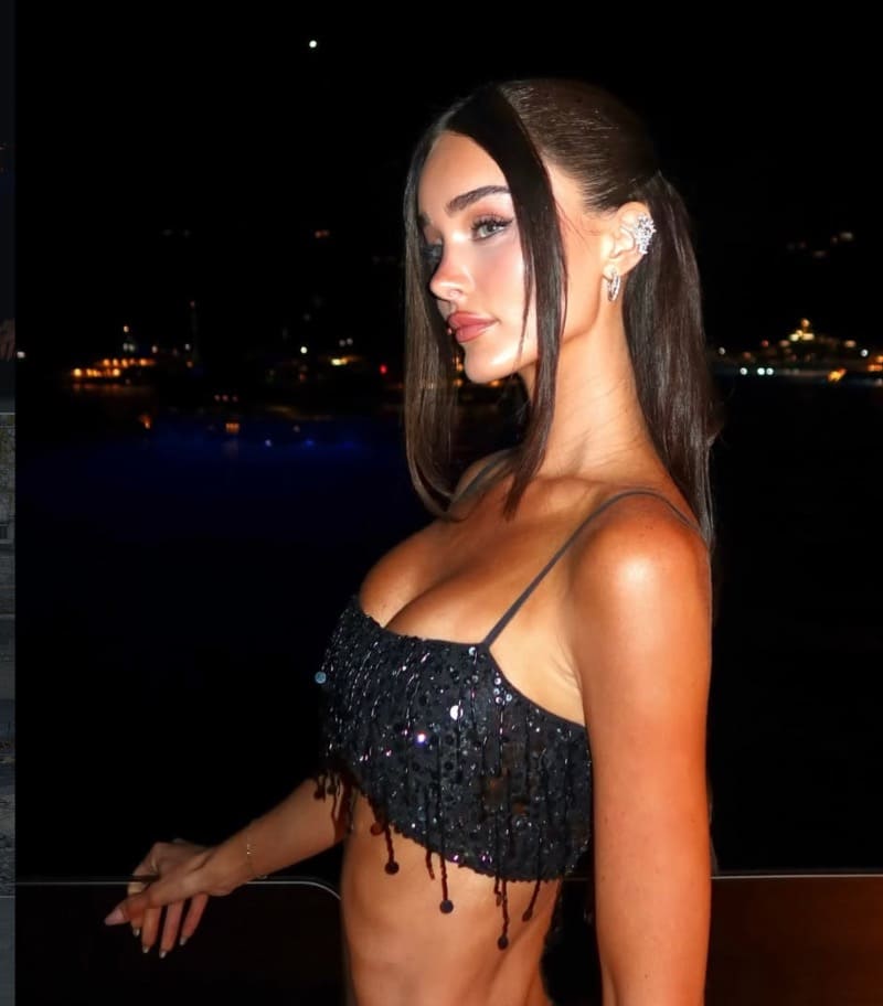 Hot model in black top