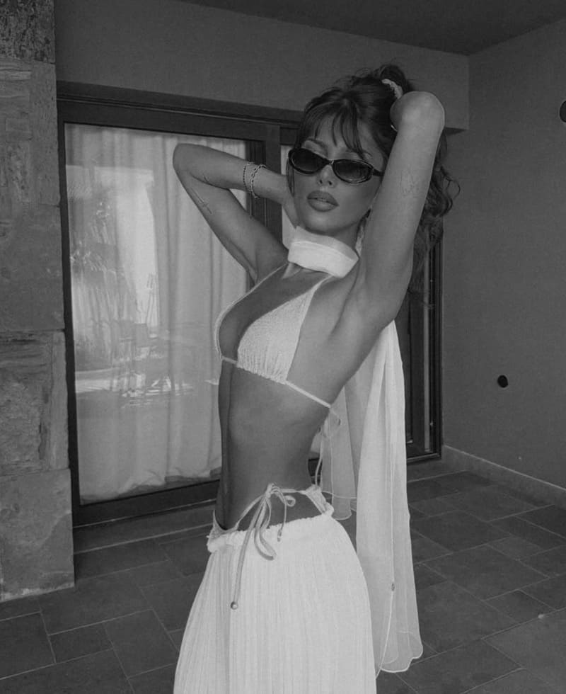 Phoebe in tight white top