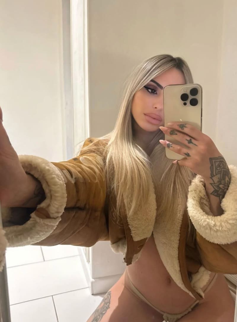 Sabrina in sexy jacket and lingerie