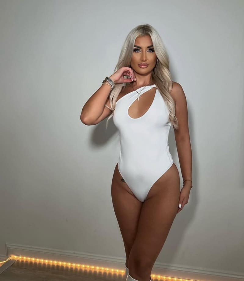 Sexy blonde in bathing suit