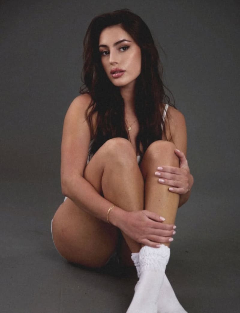 Sexy model in tight outfit