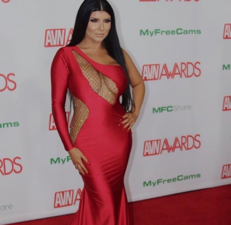 Romi in sexy red outfit