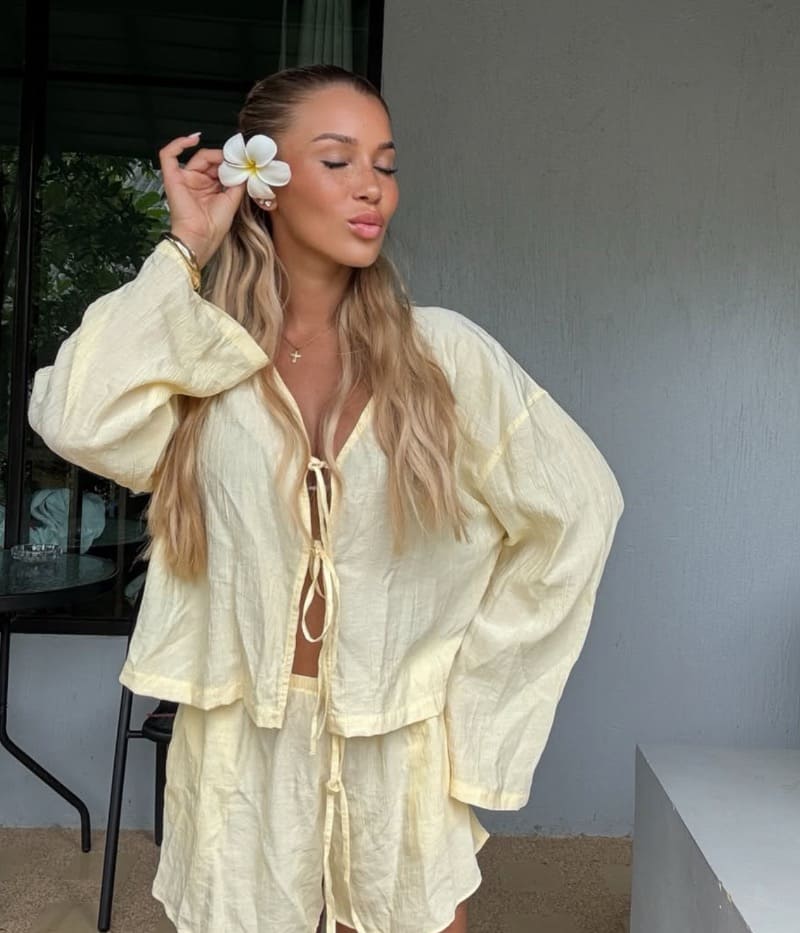 Sexy model in white shirt