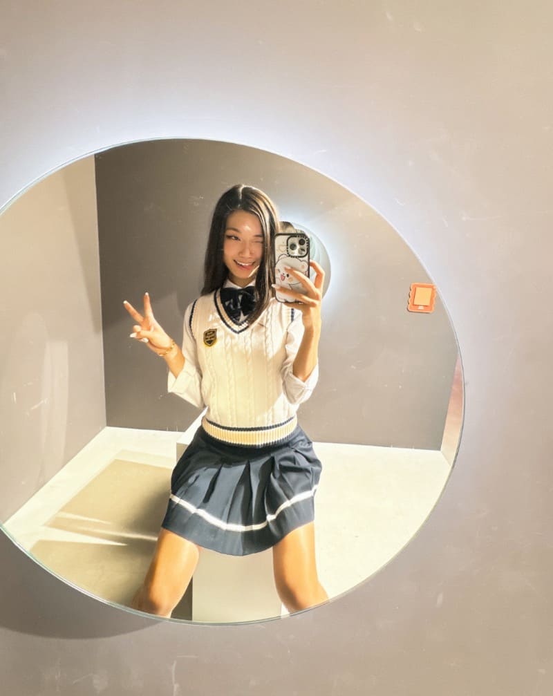 Sexy model in blue dress