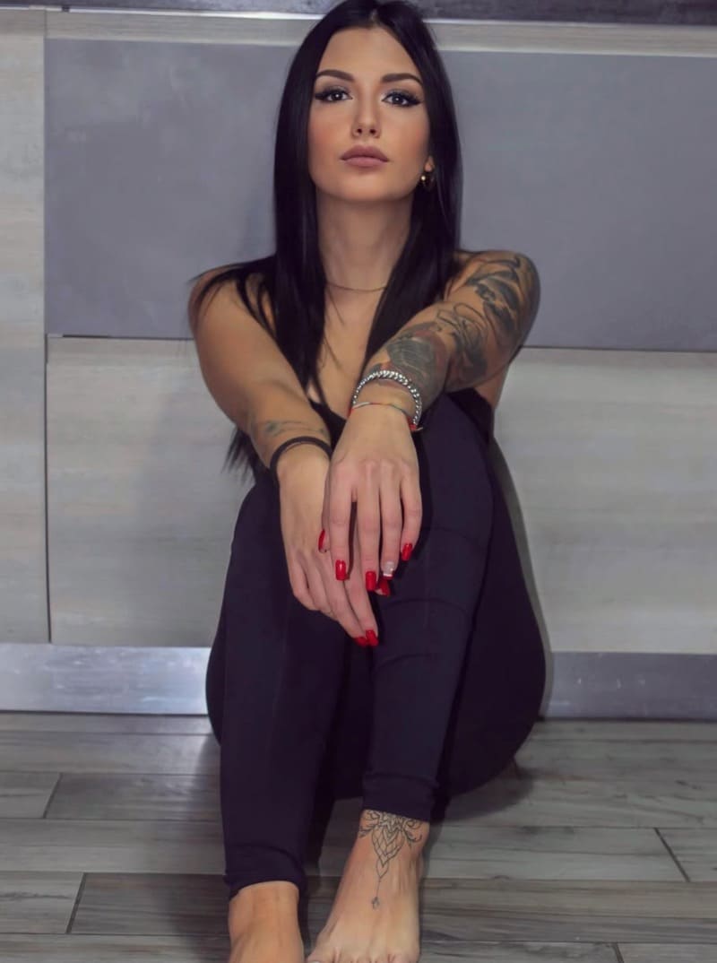 Sexy model in tight outfit