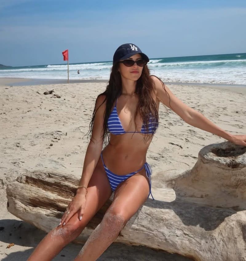 Sexy model in mini outfit