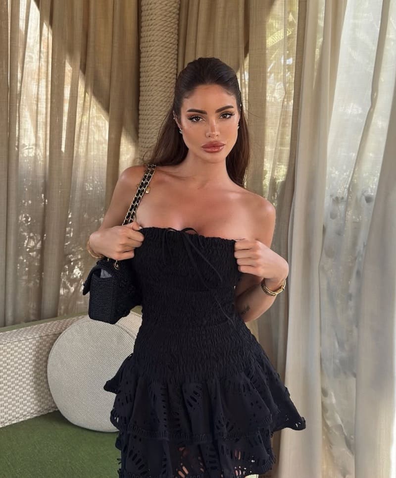 Sexy model in tight dress