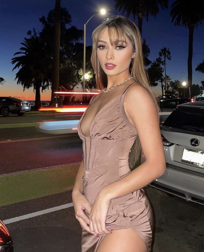 Angelica Rose in beige outfit