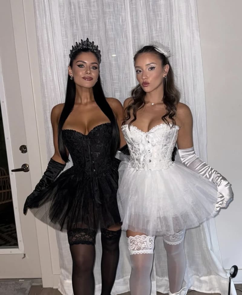 Courtney in lingerie like dress