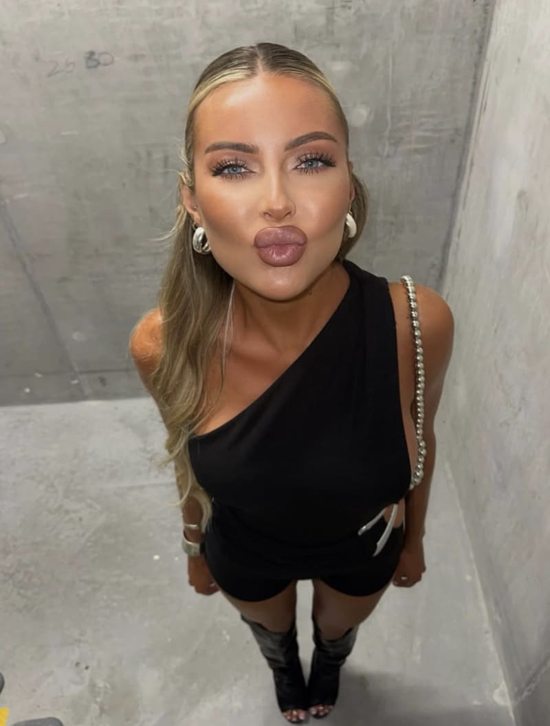 Kasey in sexy black dress