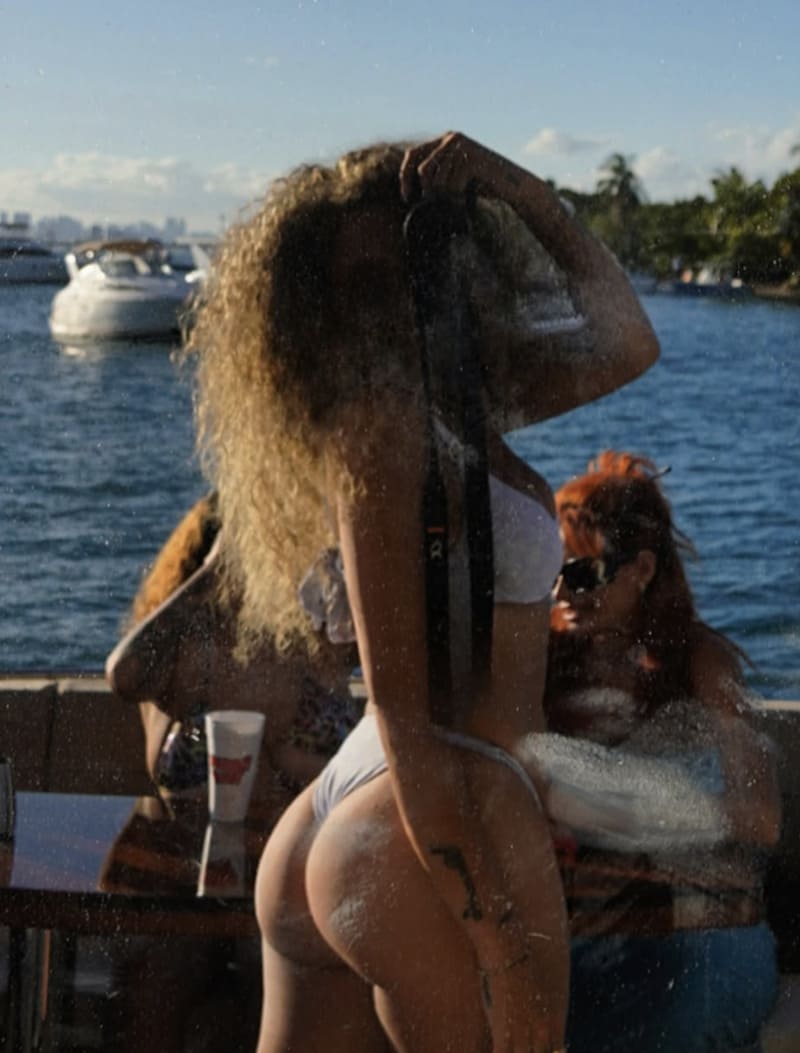 Sexy model in bikini with big ass