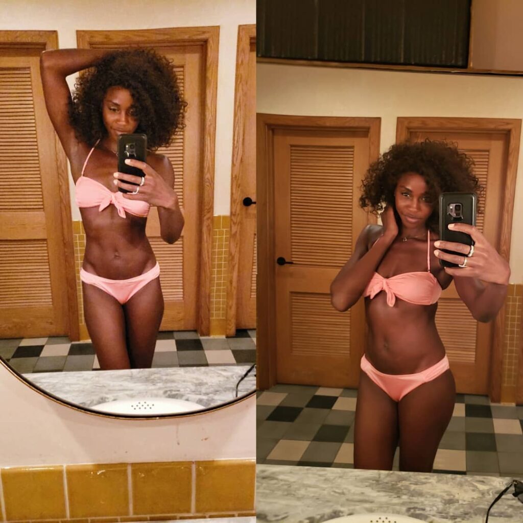 Tenika Davis en lencería