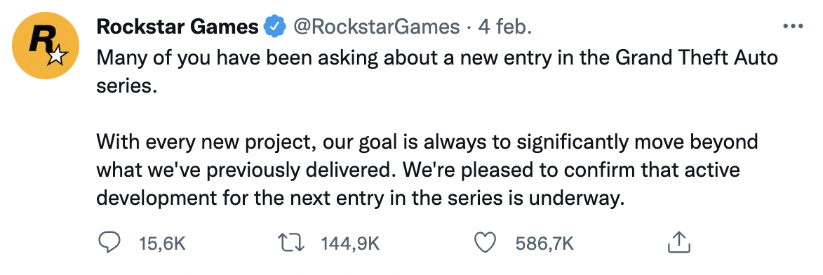 GTA 6 roddel op Twitter