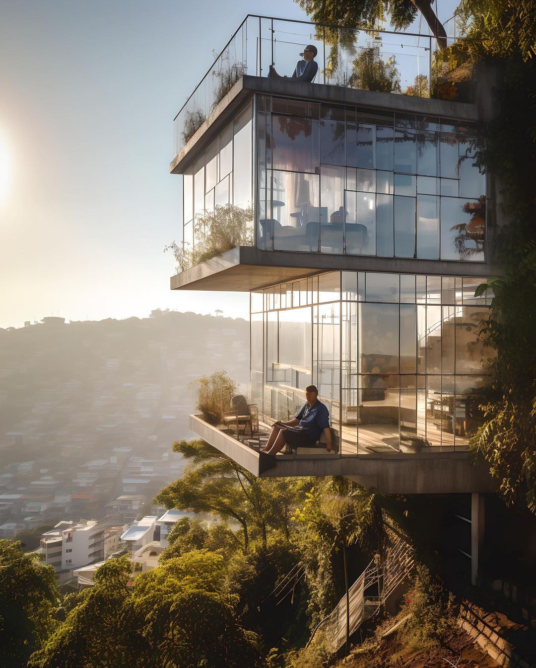 AI architectuur appartement op berg