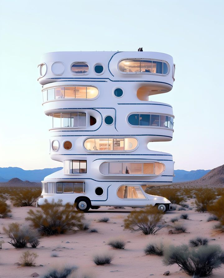AI architectuur bizarre camper