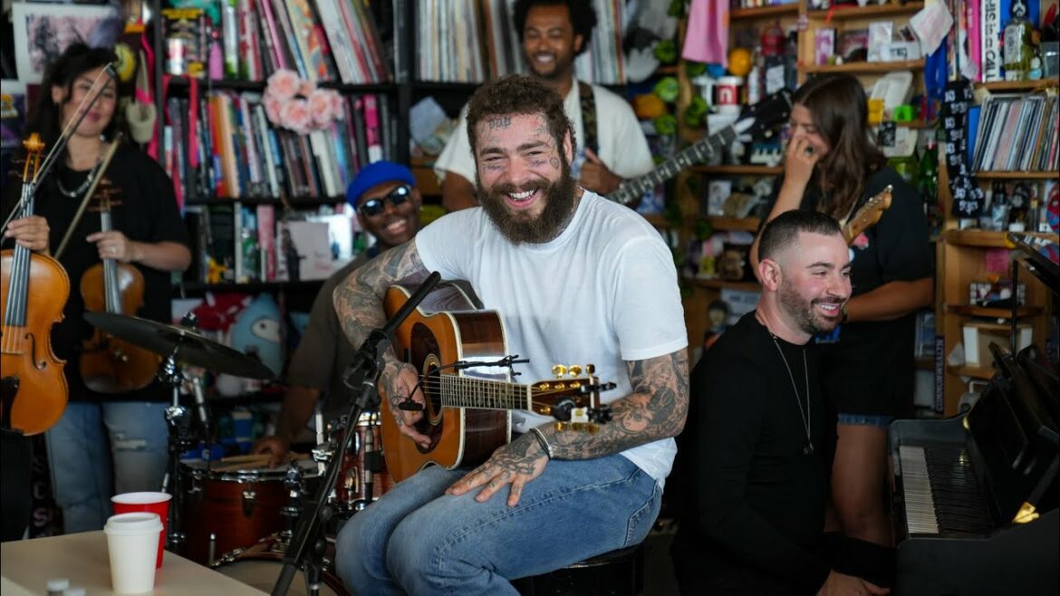Post Malone tijdens Tiny Desk concert