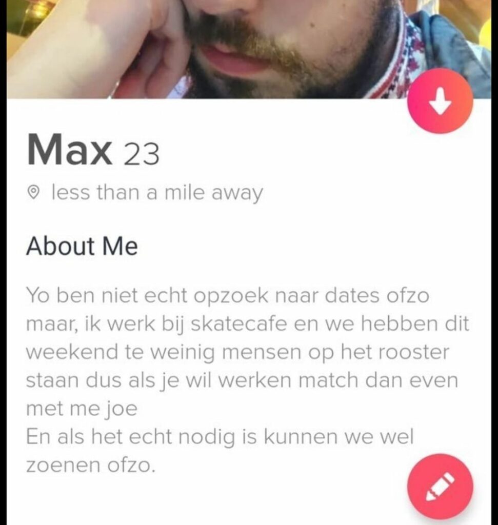 TinderDebielen bio tekst