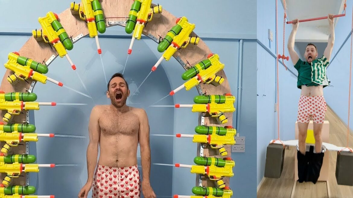 Joseph's Machines staat onder een douche van waterpistolen