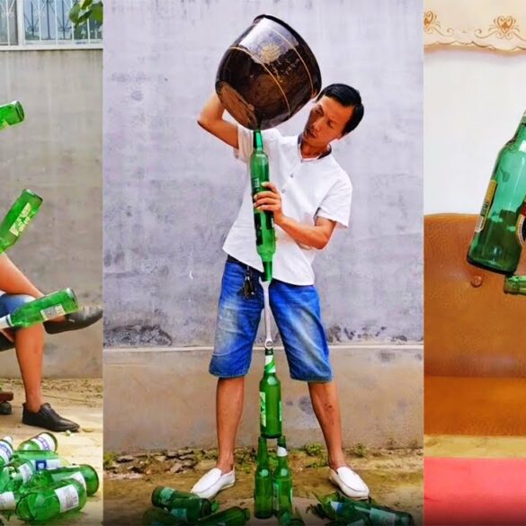 Wang Yekun met zijn creaties