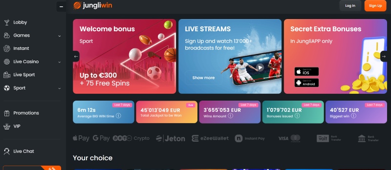 jungliwin casino website