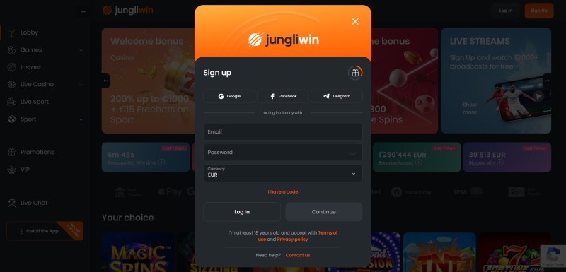 JungliWIN Casino Hoe: Stap 2