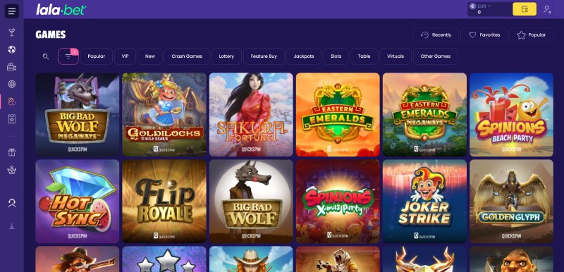 Lalabet Quickspin Games