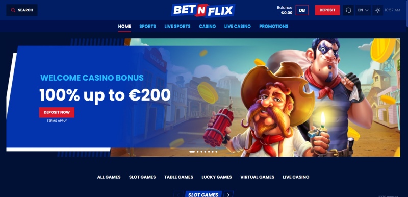 BetNFlix Homepage