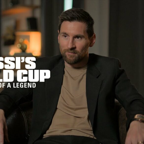 Lionel Messi in zijn documentaire zit op stoel