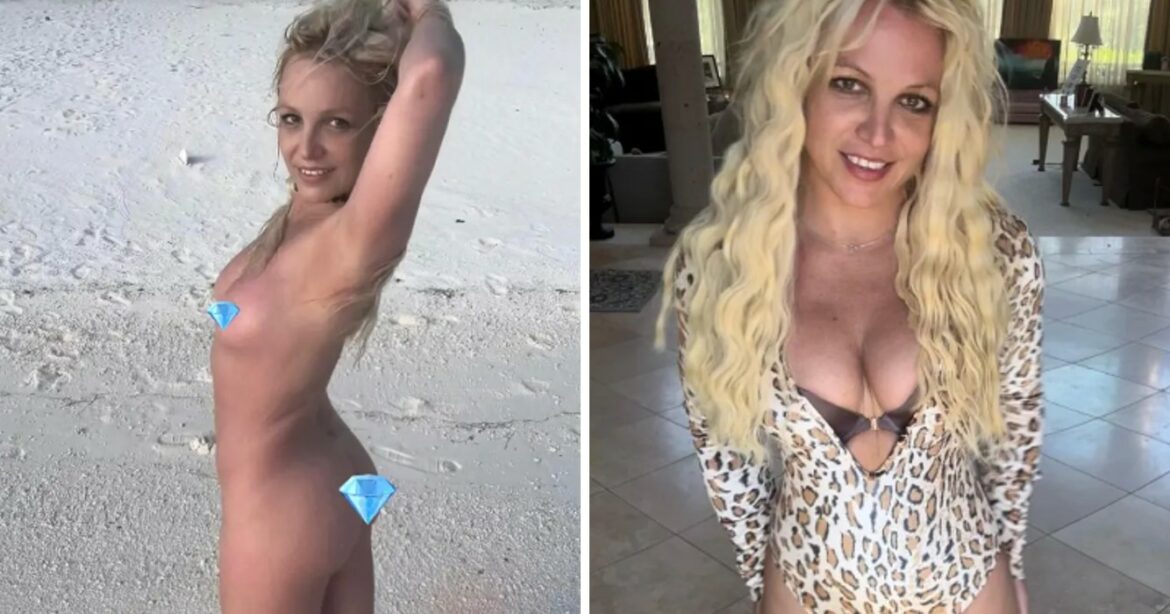 Britney Spears gaat helemaal uit de kleren op het strand in Frans-Polynesië