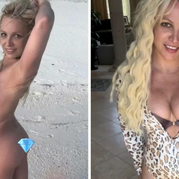 Britney Spears gaat helemaal uit de kleren op het strand in Frans-Polynesië