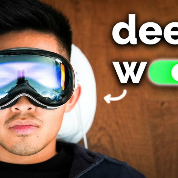 Reysu met een Apple Vision Pro op zijn hoofd