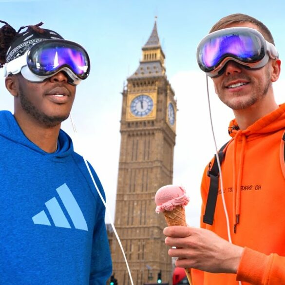 Miniminter en K.S.I. met een Apple Vision Pro op hun hoofd