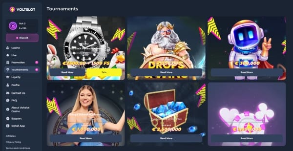 Voltslot casino recensie: speltoernooien
