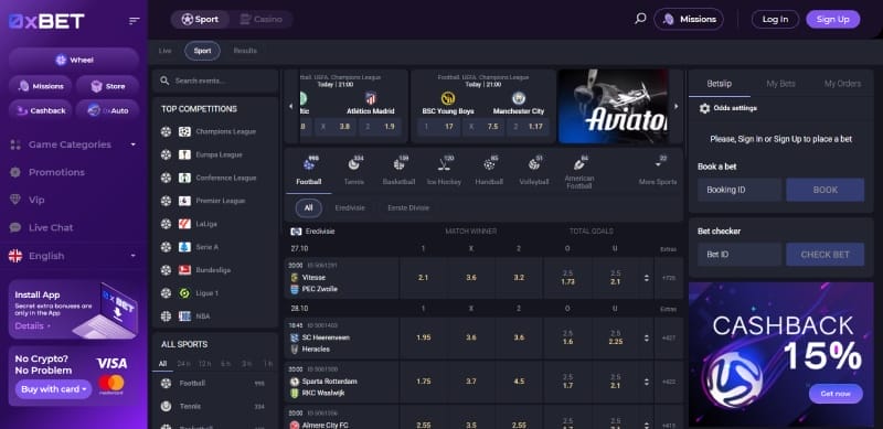 0xbet bookmaker startpagina