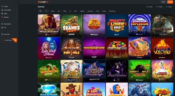 JungliWin Casinospellen Lobby