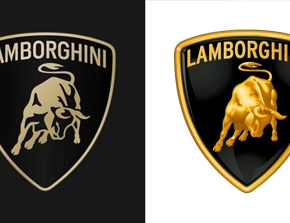 Nieuw en oud logo van Lamborghini