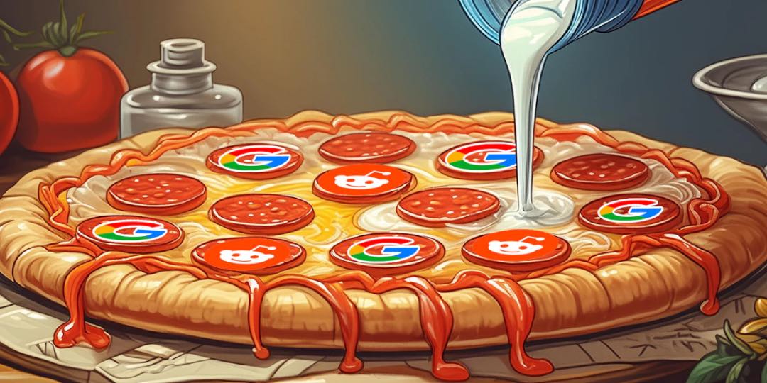 Lijm op pizza Google Ai