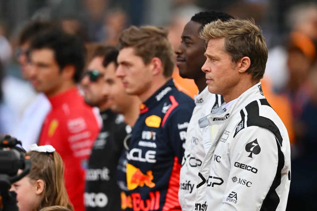 Brad Pitt op f1 Grid