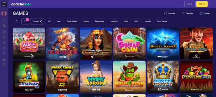 Spellen bij Chachabet Online Casino