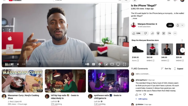 New YouTube lay out