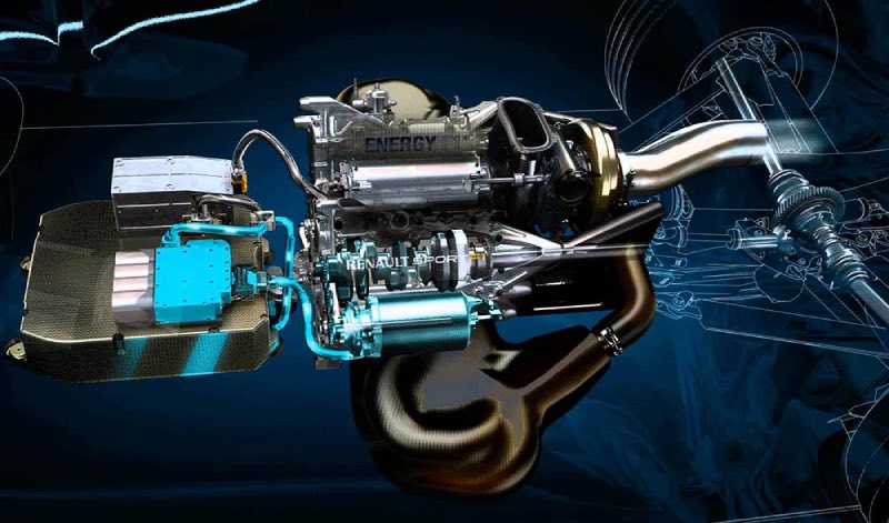 Formule 1 auto's hybride motor