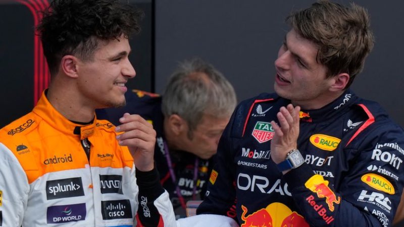 Lando Norris en Max Verstappen