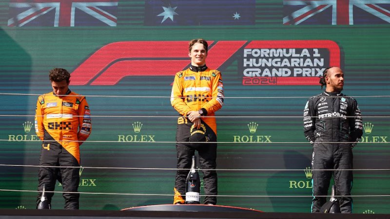 Lando Norris, Oscar Piastri en Lewis Hamilton