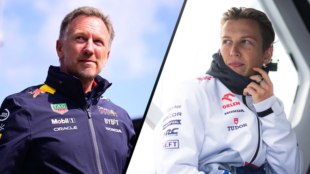 Liam Lawson en Christian Horner