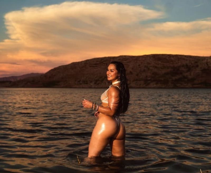 Jackie in water