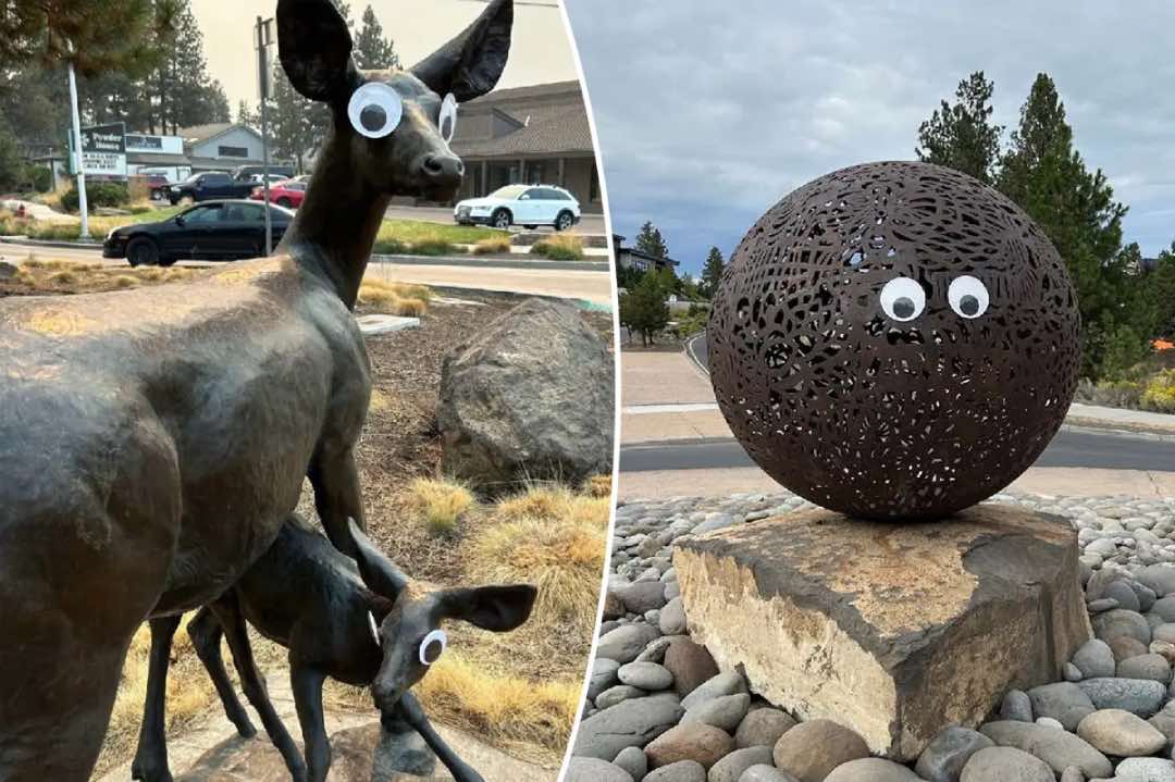 Googly-eyes on statues